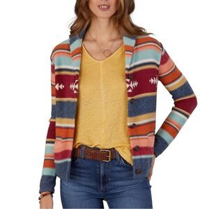 Pendleton Multi Stripe Shawl Button Up Cardigan Women's Large